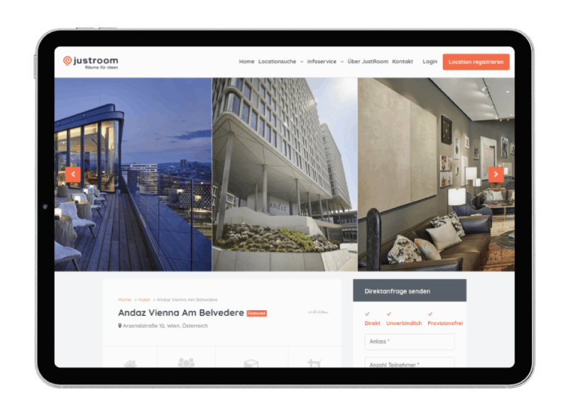Eventlocation, Seminarhotel und Tagungshotel in Wien, Salzburg, Graz und ganz Österreich – Räume für Meetings, Firmenfeiern, Hochzeiten und Events | JustRoom.at